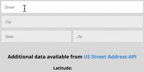 Example of address autocomplete