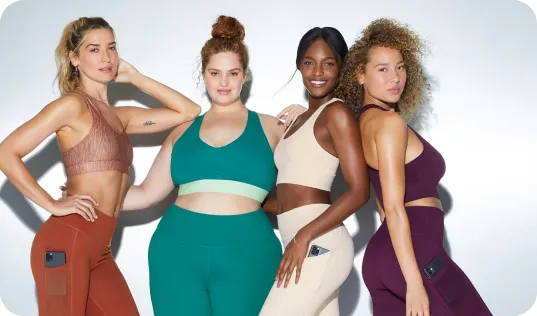 models posing in athletic attire